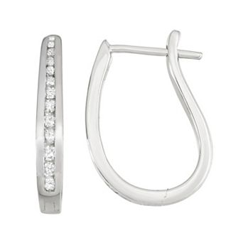 HDI 10k Gold 1/4 Carat T.W. Diamond Hoop Earrings