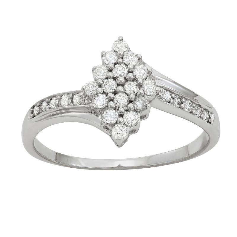 49753867 10k White Gold 1/3 Carat T.W. Diamond Cocktail Rin sku 49753867