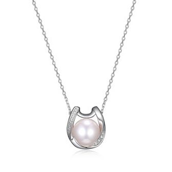 Maralux Sterling Silver Freshwater Cultured Pearl & Diamond Accent Necklace