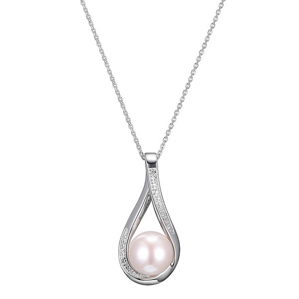 Maralux Sterling Silver Freshwater Cultured Pearl & Diamond Accent Drop ...