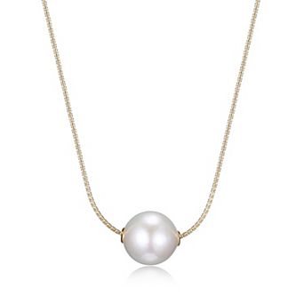Maralux 18k Gold Over Sterling Silver Freshwater Cultured Pearl & Diamond Accent Necklace