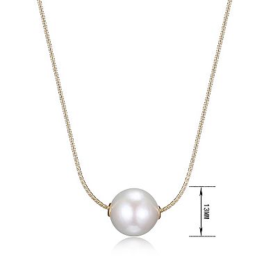 Maralux 18k Gold Over Sterling Silver Freshwater Cultured Pearl & Diamond Accent Necklace