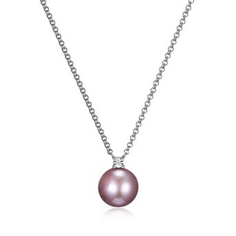 Maralux Sterling Silver Freshwater Cultured Pink Pearl & Diamond Accent Necklace