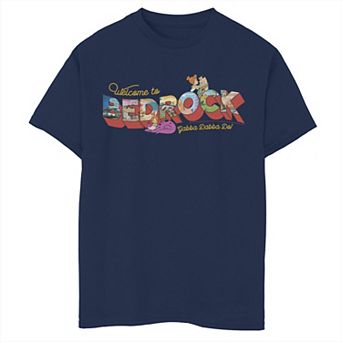 Boys 8-20 The Flinestones Bedrock Post Card Style Graphic Tee