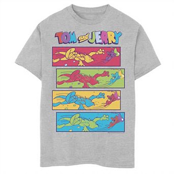 Boys 6-20 Tom & Jerry Colorful Panel Stack Graphic Tee