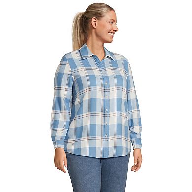 Plus Size Lands' End Plaid Boyfriend Flannel Shirt
