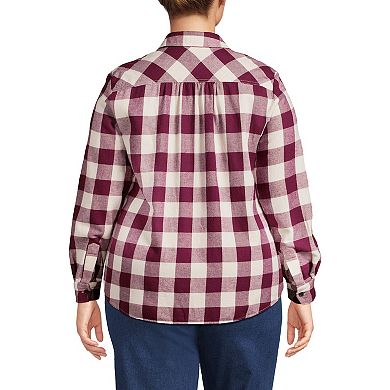 Plus Size Lands' End Plaid Boyfriend Flannel Shirt