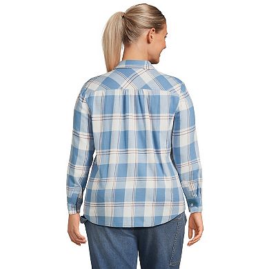 Plus Size Lands' End Plaid Boyfriend Flannel Shirt