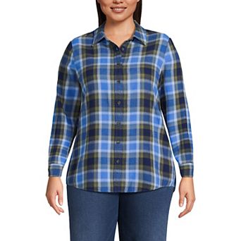 Plus Size Lands' End Plaid Boyfriend Flannel Shirt