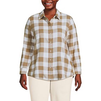 Plus Size Lands' End Plaid Boyfriend Flannel Shirt