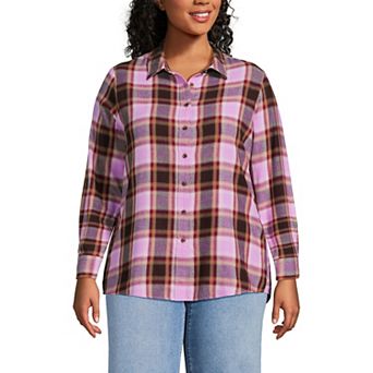 Plus Size Lands' End Plaid Boyfriend Flannel Shirt