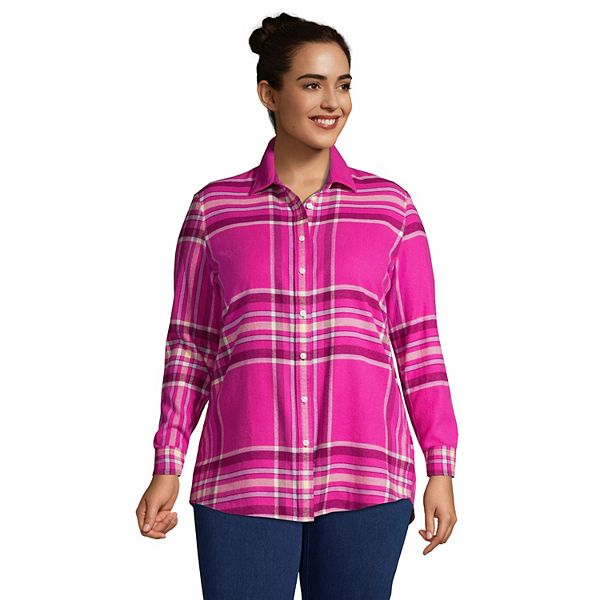 Plus Size Lands' End Plaid Boyfriend Flannel Shirt