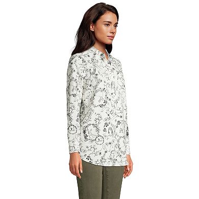 Petite Lands' End Relaxed Flannel Tunic Shirt