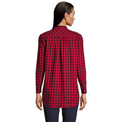 Petite Lands' End Relaxed Flannel Tunic Shirt