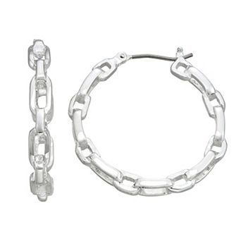 Nine West Chain Hoop Earrings