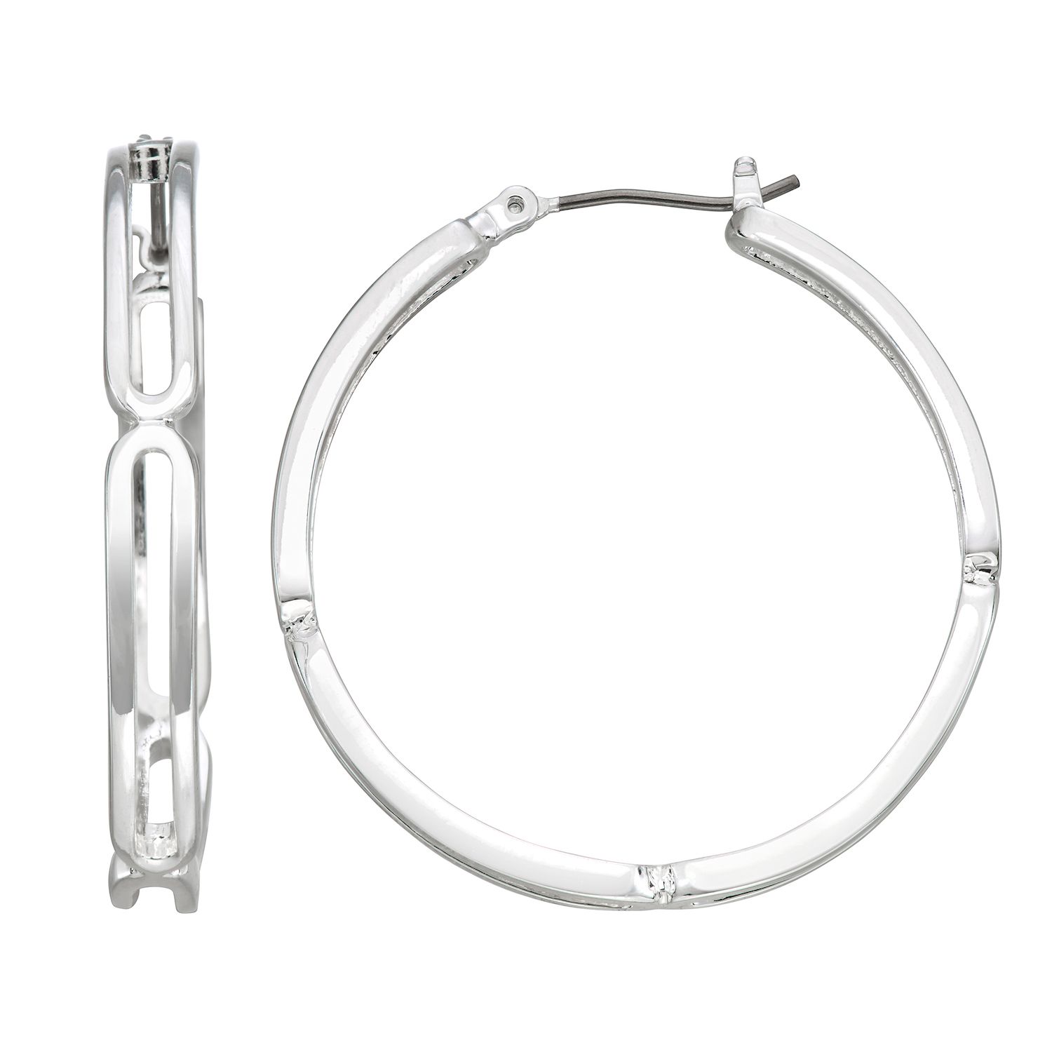 nine west silver hoop earrings