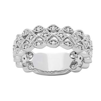 HDI 10k White Gold 1/5 Carat T.W. Diamond Band Ring