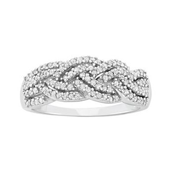 HDI 10k White Gold 1/2 Carat T.W. Diamond Band Ring