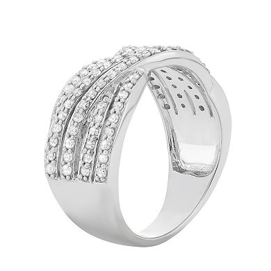 10k White Gold 3/4 Carat T.W. Diamond Band Ring 