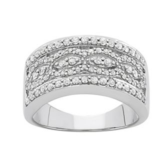 HDI 10k White Gold 7/8 Carat T.W. Diamond Band Ring