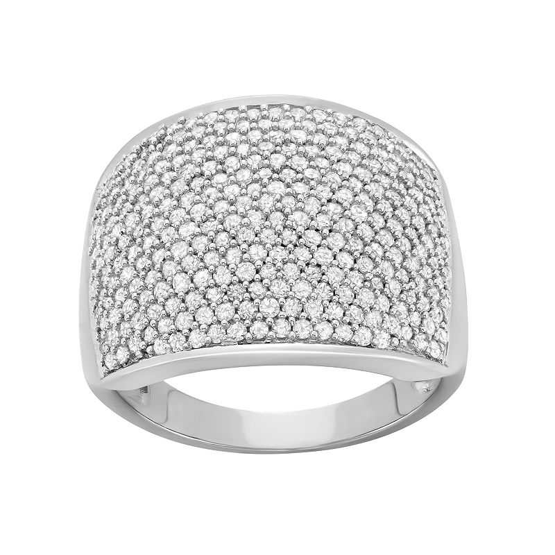 10k White Gold 1 1/2 Carat T.W. Diamond Band Ring, Womens, Size: 5