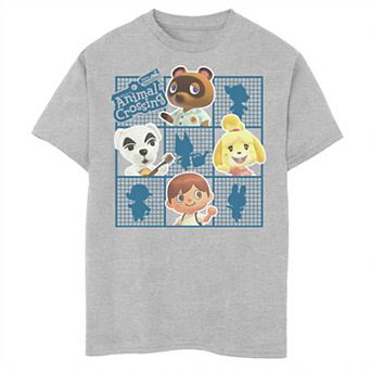 Boys 6-20 Animal Crossing Group Shot Grid Graphic Tee