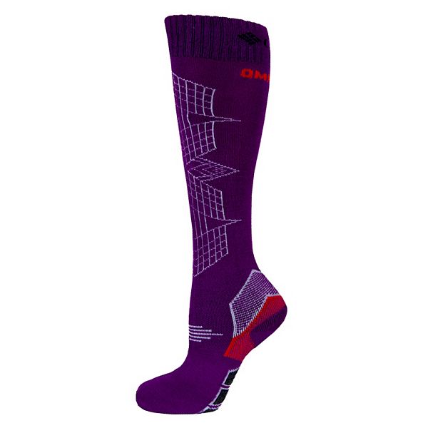 Women's Columbia Omni-Heat™ Optical Grid Blue & Red Ski Socks