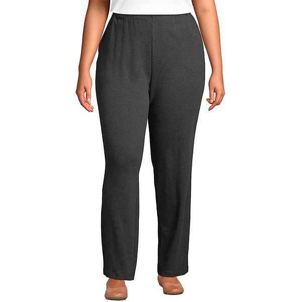 Plus Size Lands' End Sport Knit High-Waist Pull-On Pants