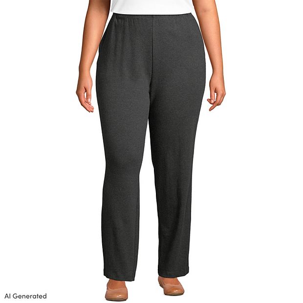 Lands' End Women's Plus Size Sport Knit High Rise Pants - 2X - Radiant Navy