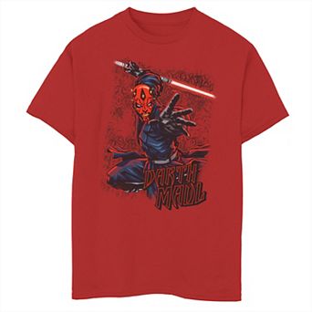 Boys 8-20 Star Wars Darth Maul Red Saber Portrait Graphic Tee
