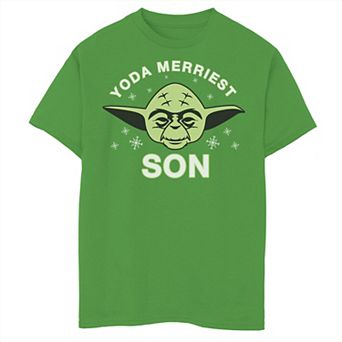 Boys 8-20 Star Wars Christmas Yoda Merriest Son Graphic Tee