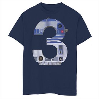 Boys 8-20 Star Wars R2-D2 Droid Third Birthday Tee