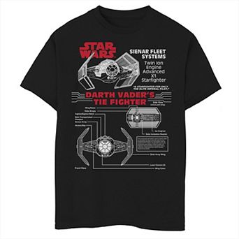 Boys 6-20 Star Wars Tie Fighter Schematics Graphic Tee