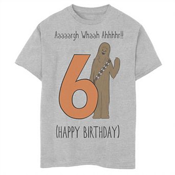 Boys Star Wars Chewbacca Arrrggh Sixth Birthday Graphic Tee