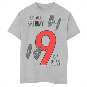 Boys 8-20 Star Wars Tie Fighter Blast Ninth Birthday Graphic Tee