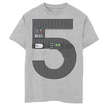 Boys Star Wars Darth Vader Fifth Birthday Graphic Tee
