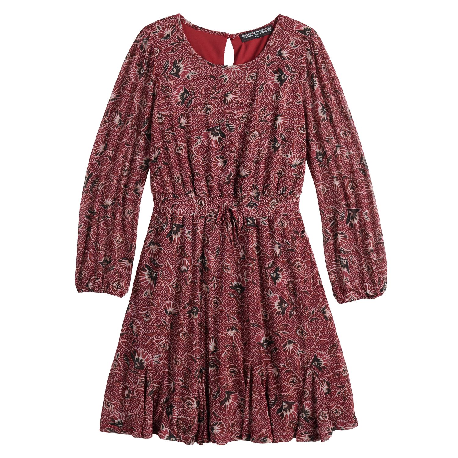 kohls three pink hearts dress