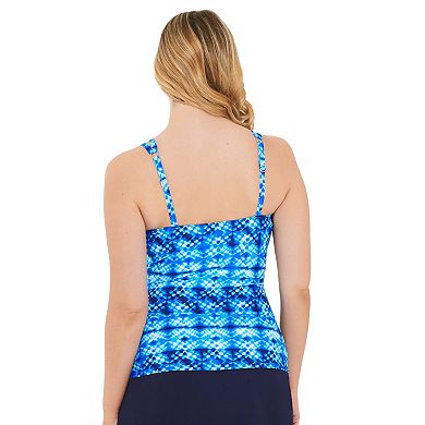 Women's Croft & Barrow® Ruched D-Cup Tankini Top with Rings