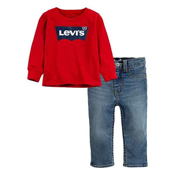 Baby Boy Levi's® Logo Graphic Tee & Denim Pants Set