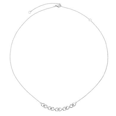 Boston Bay Diamonds Sterling Silver 1/6 Carat T.W. Diamond Adjustable Chain Link Necklace