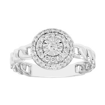 Boston Bay Diamonds 1/4 Carat T.W. Diamond Chain Link Halo Ring