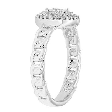Boston Bay Diamonds 1/4 Carat T.W. Diamond Chain Link Halo Ring