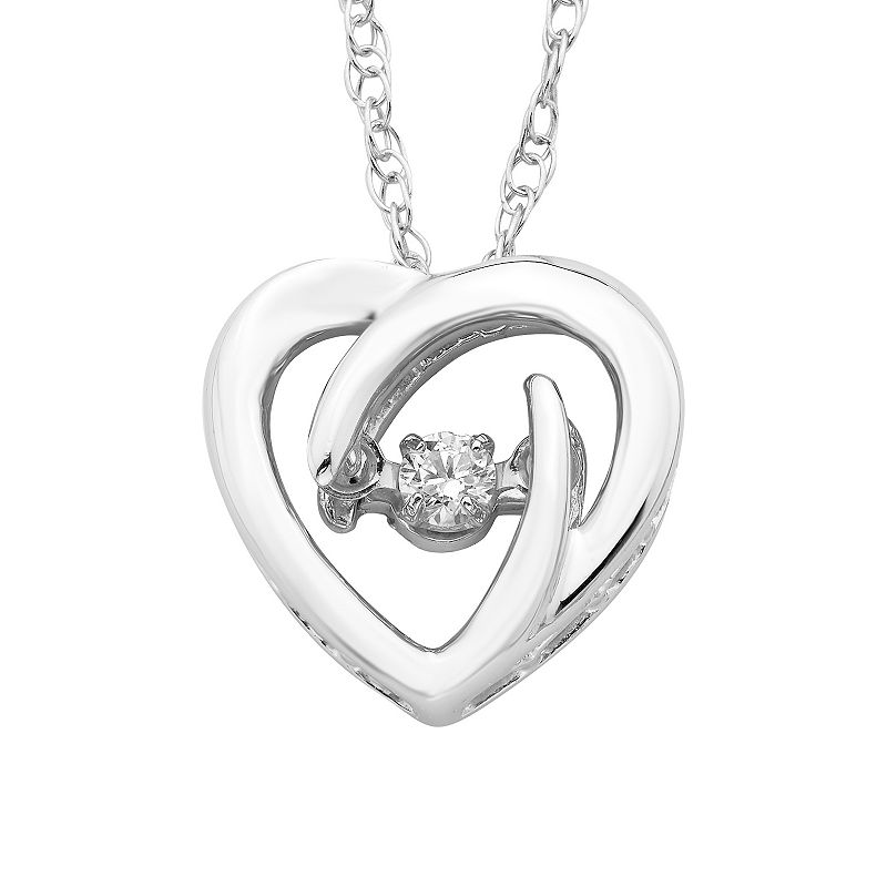 Boston Bay Diamonds Brilliance in Motion Diamond Accent Heart Pendant Neck