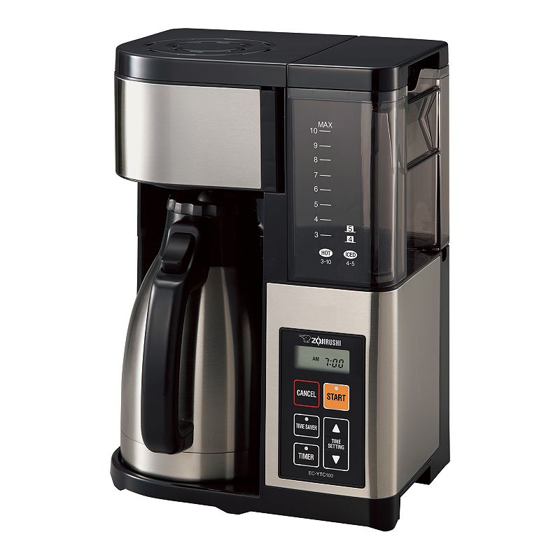 Zojirushi EC-YTC100XB Fresh Brew Plus 10-Cup Thermal Carafe Coffee Maker, Stainless Black