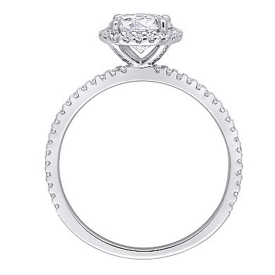 Stella Grace Sterling Silver Lab-Created Moissanite Halo Ring