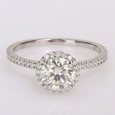 Stella Grace Sterling Silver Lab-Created Moissanite Halo Ring