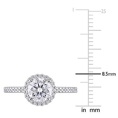 Stella Grace Sterling Silver Lab-Created Moissanite Halo Ring