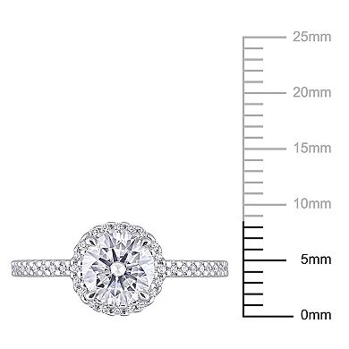 Stella Grace Sterling Silver Lab-Created Moissanite Halo Ring