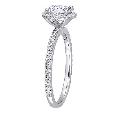 Stella Grace Sterling Silver Lab-Created Moissanite Halo Ring
