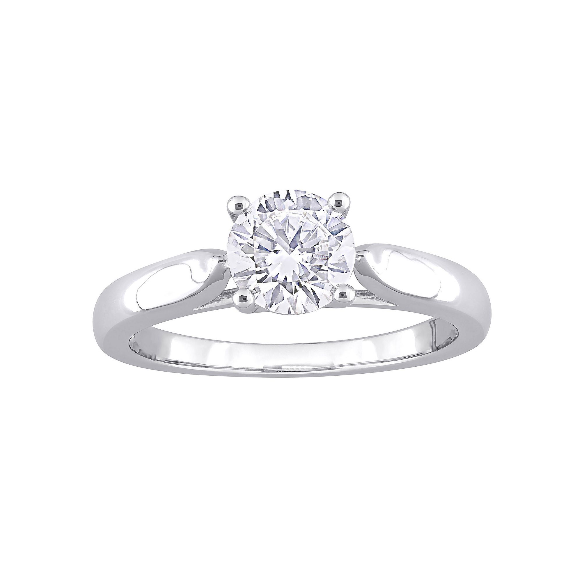 Stella Grace Sterling Silver Lab-Created Moissanite Solitaire Ring, Womens